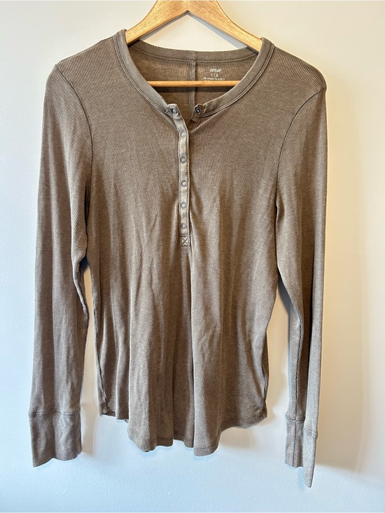 aerie Tops - Aerie Ribbed Long Sleeve Top